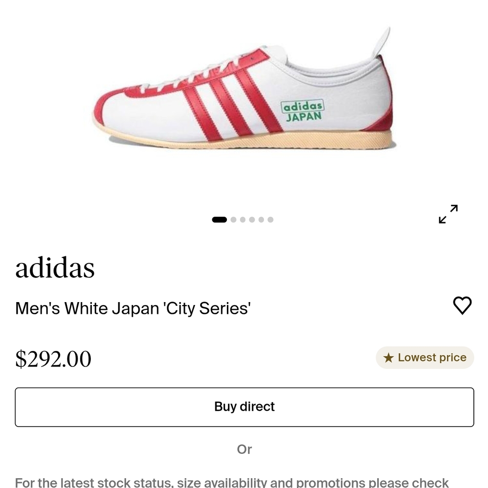 Adidas White and Red Japan 'City Series' Sneakers